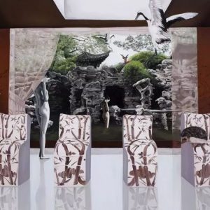 ⿅踪鹤影100x160cm