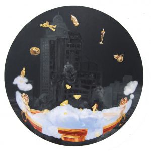 2009 聚宝盆 Treasure basin 136直径 布面油画 cover oil painting