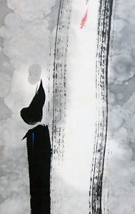 42-作品名称：观鱼见水花 作品材质：纸本水墨 作品尺寸：136×34cm 创作年代：2012年 作者：田旭桐