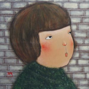 张慧《突然想起你》60x60cm布面丙烯2016