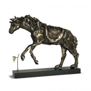 11-horse saddled with time 背负时间的马 44cm height bronze