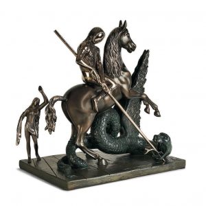 16-saint george and the dragon圣乔治屠龙 46cm height bronze