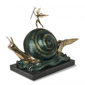 17-snail and the angel 蜗牛与天使 44cm height bronze