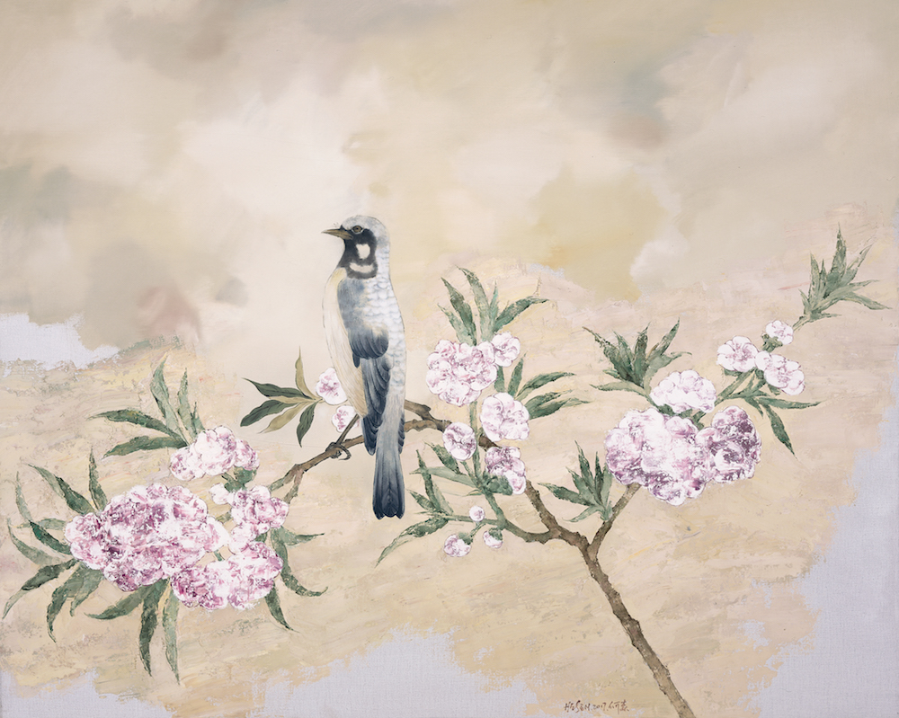 A painting of flowers and bird by He Sen – YangGallery