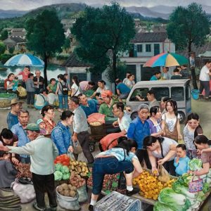 2002三峡库区的赶场日200x110cm