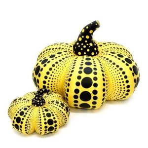 Yayoi Kusama Pumpkin Mascot White Plush Keychain Japan with Box