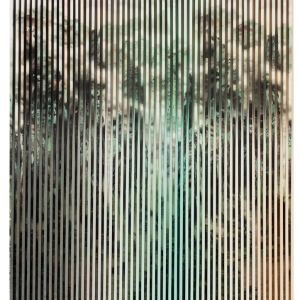 《水墨物体-青绿色阶》、110cmx100cm、成品水墨画复制品，宣纸设色，桐木、2019