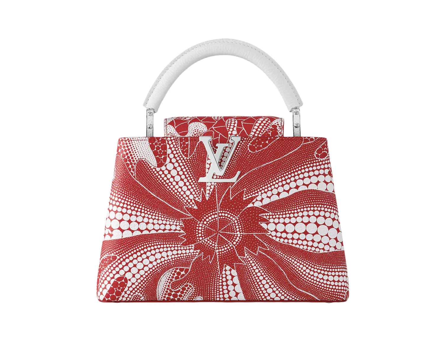 red and white lv bag