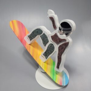 2.Snowboarder 440x220x390mm.Stainless steel. marble .urethane paint. 2023