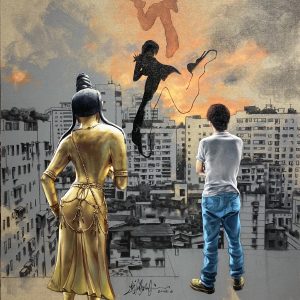 3-2008.飞天 200x150cm 布面木炭、丙烯 3-2008.飞天 200x150cm 布面木炭、丙烯